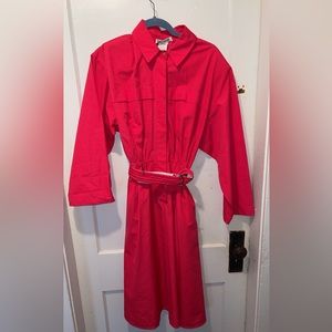 Pink 80s Style Button Up Dress Size 16